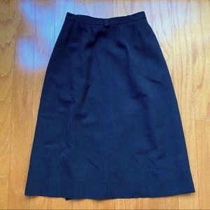 Vintage 60’s lined black wool wrap pocket skirt
